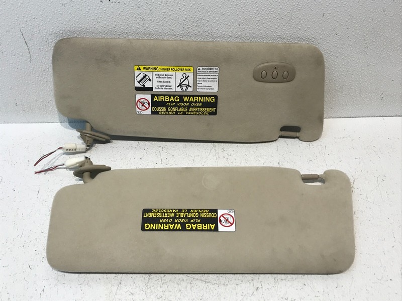 99-03 Lexus RX300 Driver Passenger Right Left Sun Visor Pair Cloth Beige