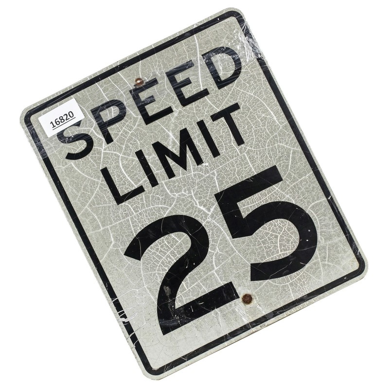 Authentic Road Sign SPEED LIMIT 25 Real Street Vintage Retired
