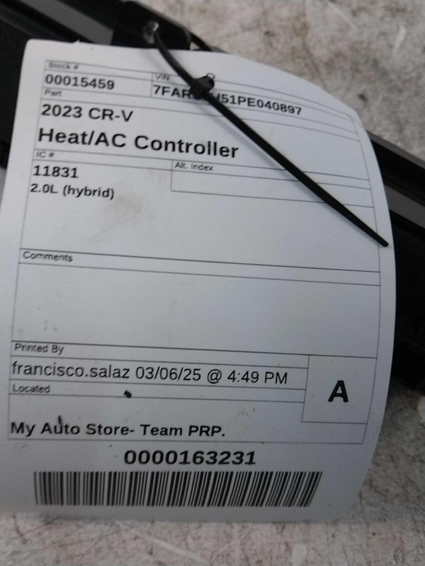 Used A/C Selector Switch fits: 2023 Honda Cr-v w/sport line Type S Grade A