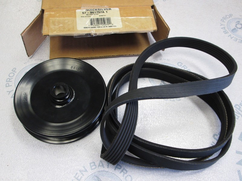 57-861757A1 New Mercury Serpentine Belt & Pulley Kit for Mercruiser Bravo