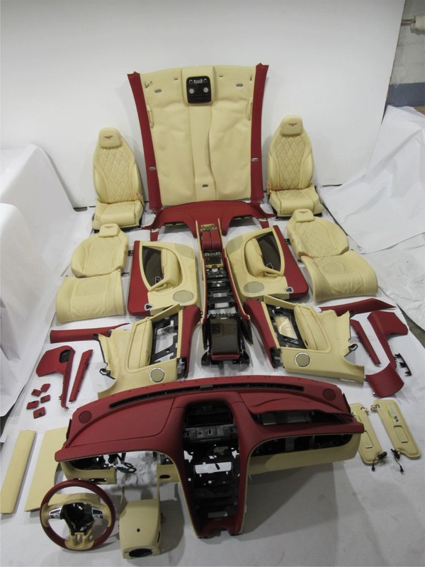 Bentley Continental GT Full Interior Cover Trim Panel Yellow Red Set 11-18 *#2