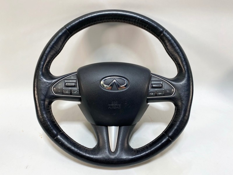 15-18 INFINITI Q50 STEERING WHEEL BLACK W/ HORN PAD & SWITCH CONTROL BUTTON OEM