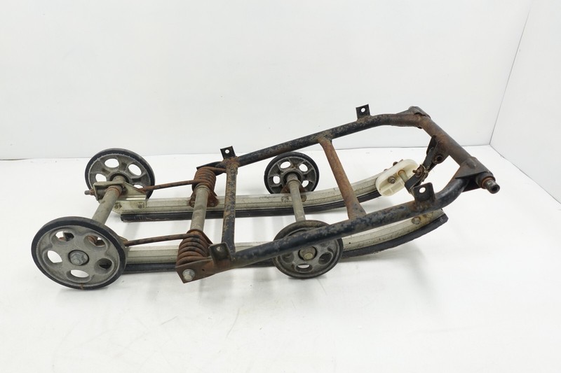 1988-1990 Yamaha SNOSCOOT 80cc OEM Rear Skid Rails w/ Wheels Arm & Springs