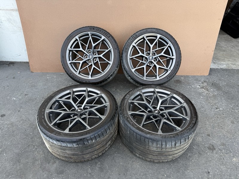 FORD MUSTANG GT MACH-1 20-23 OEM ALL RIMS WHEELS TIRES SET (19"X10.5" & 19"X11")