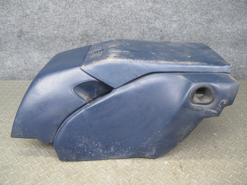 1983-1991 PORSCHE 928 S REAR CENTER CONSOLE ARM REST STORAGE COMPARTMENT BLUE