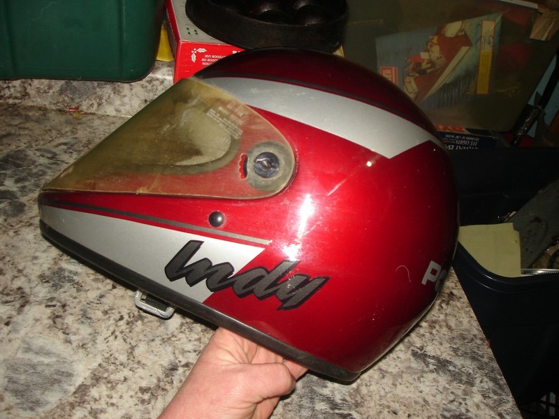 Vintage Polaris IndywedgeSnowmobile Helmetmaroon silver COOL