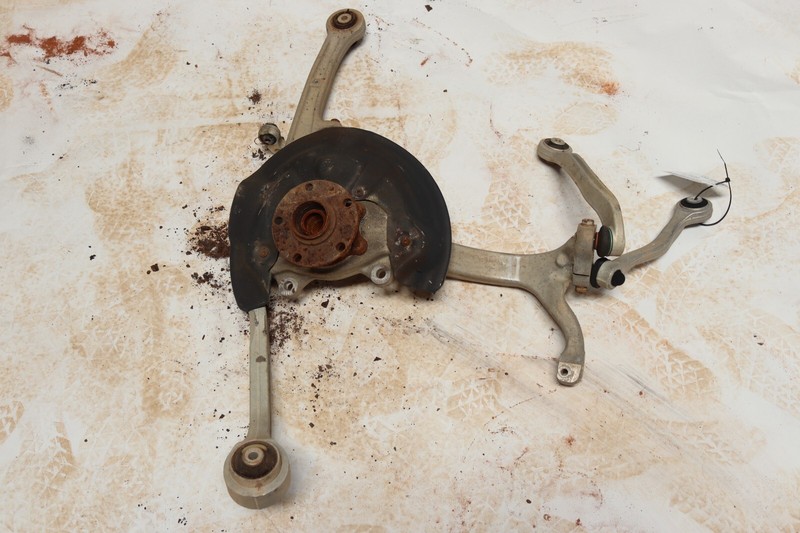 2007-2011 AUDI S6 AWD FRONT LEFT SPINDLE KNUCKLE WHEEL HUB W/ CONTROL ARMS OEM