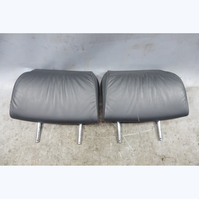 1995-2001 BMW E38 7-Series Rear Headrest Head Restraint Pair Black Leather OEM