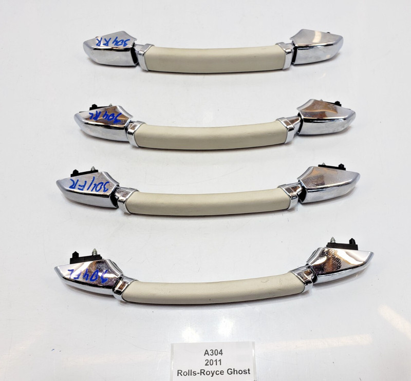 ✅ 10-18 OEM Rolls Royce Ghost RR4 Interior Roof Grab Handle Beige Chrome SET