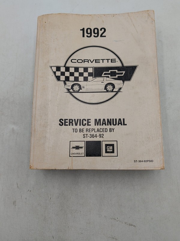 1992 Chevrolet Corvette Service Shop Repair Manual St-364-92 Preliminary