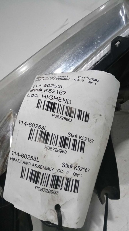 2015 Toyota Tundra Left Headlight Assembly Brown OEM Used 79000 Miles