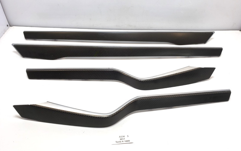 ✅ 16-20 OEM Tesla Model X Front Rear Left Right Door Trim Carbon Fiber SET*