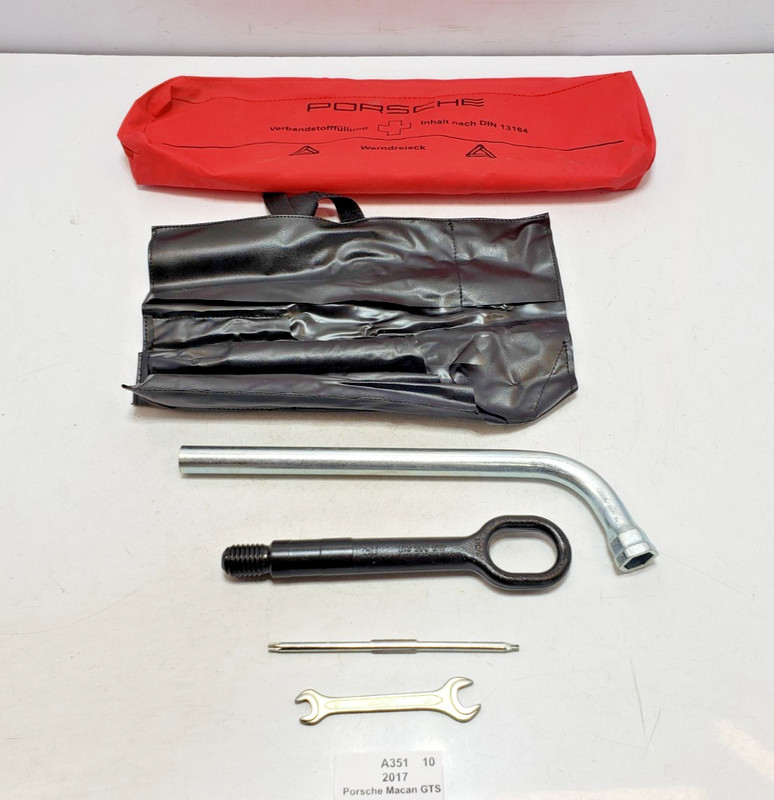 ✅ 15-18 OEM Porsche Macan GTS 95B Emergency Spare Tire Jack Wrench Tool Kit 34k
