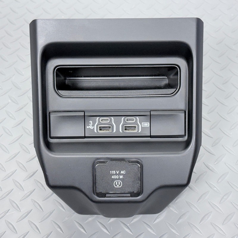 ✅ 19-26 RAM 1500 5th OEM CENTER CONSOLE END CAP BEZEL USB HUB 115V POWER OUTLET