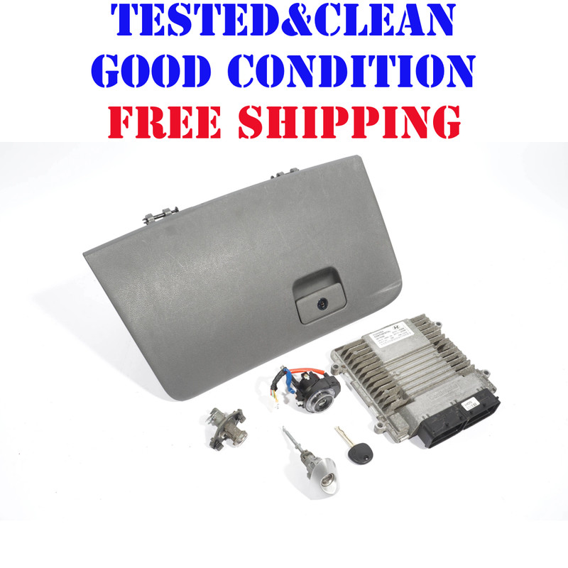 2011 - 2014 HYUNDAI SONATA2.4L IGNITION SET KEY LOCK MODULE GLOVE BOX OEM
