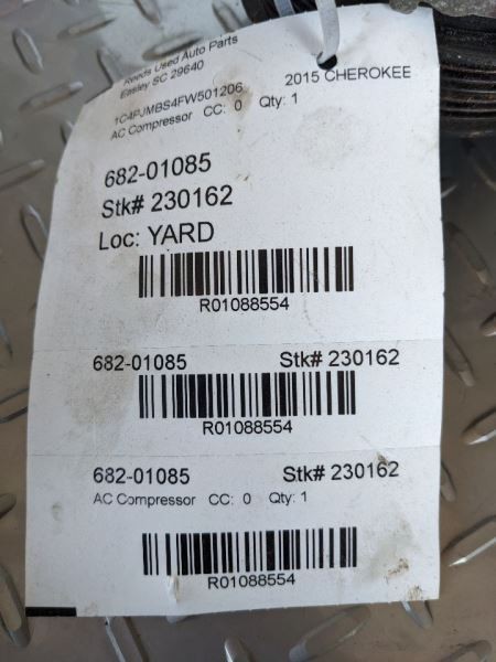 AC Compressor Fits 14-20 CHEROKEE 1088554