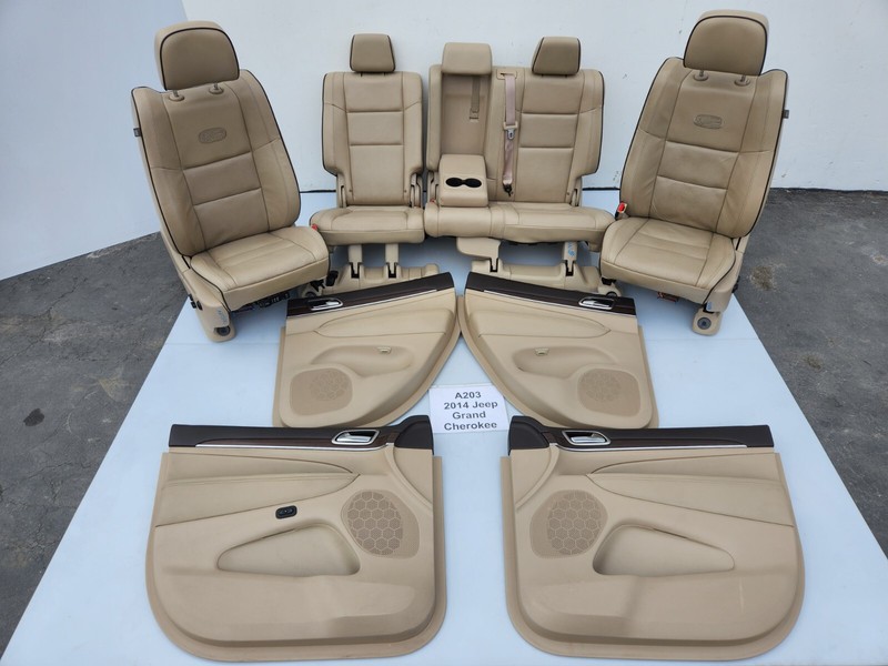 ✅ 14-15 OEM Jeep Grand Cherokee Front Rear Seats Door Panels Interior SET Beige