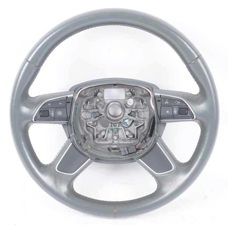 2012-2015 AUDI A6 A7 - 4 SPOKE STEERING WHEEL GRAY OEM