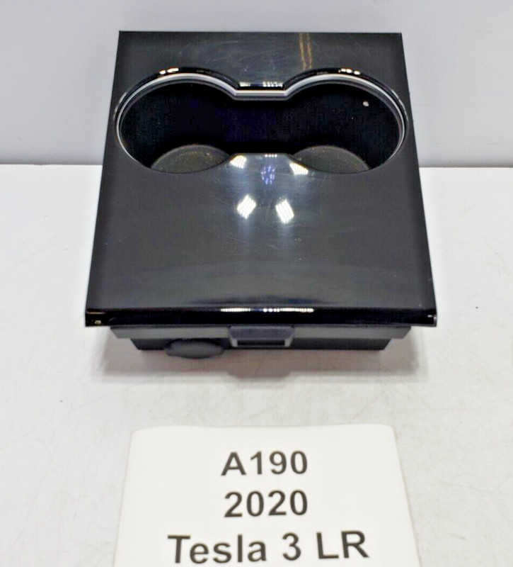 ✅ 17-23 OEM Tesla Model 3 Center Console Cup Holder Trim Cover Black W/ Module