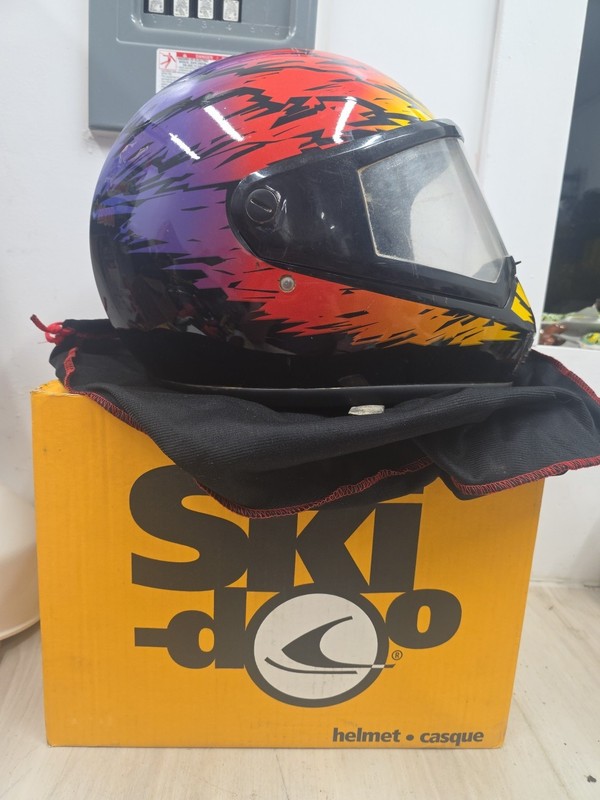 Vintage Ski-doo Snell Lazer Full Face Snowmobile Helmet In Box Used