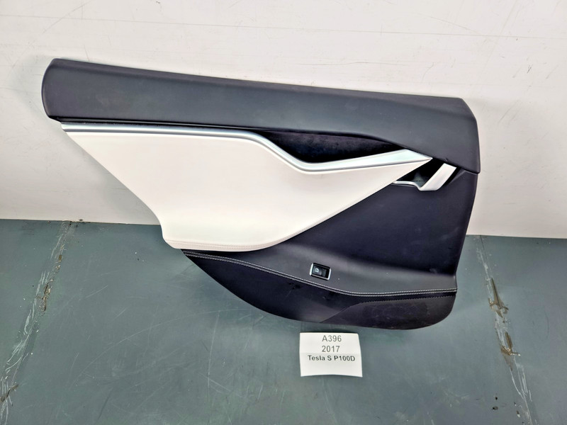 ✅12-20 OEM Tesla Model S Rear Left Driver Interior Door Card Trim Panel Leather