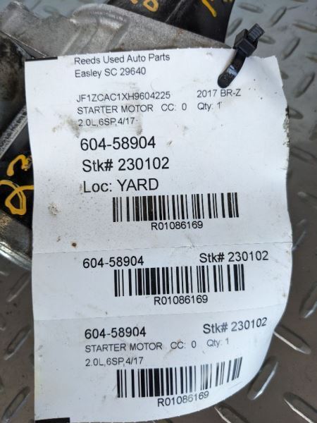 Starter Motor Fits 13-20 BR-Z 1086169