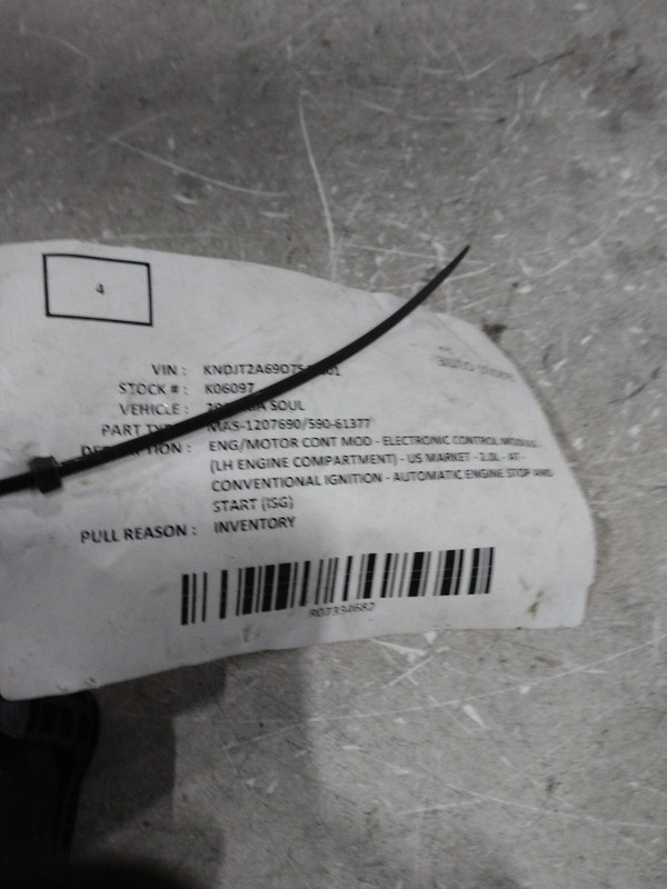 2013 Kia Soul Engine Control Module ECM OEM 391032EAH0 109K Mileage Red
