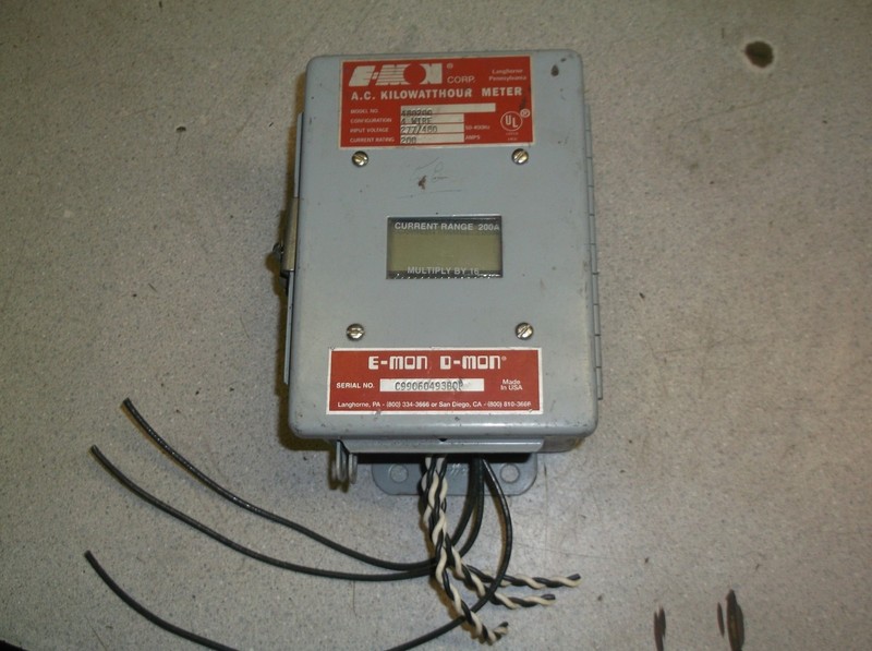 E-Mon AC Kilowatt/Hour Meter Model 480200 4-Wire 200A *FREE SHIPPING*