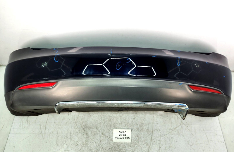 ✅ 2012-2016 OEM Tesla Model S Rear Bumper Cover Blue PMMB W/ Splash Shield NOTE*