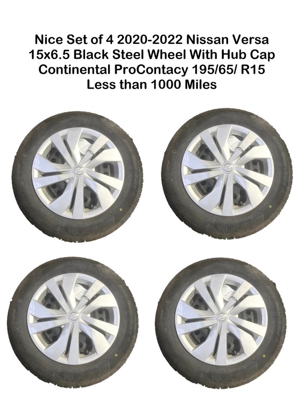 OEM 15x6.5 Black Steel Wheel And Tires for 2020-2022 Nissan Versa 403005EF0E