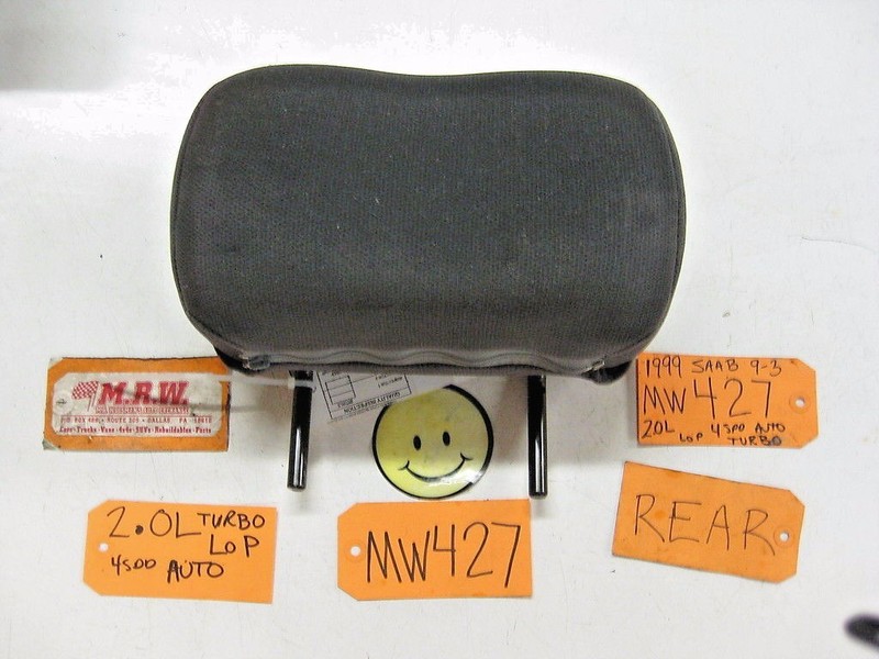 SEAT HEADREST HEAD REST REAR DARK GREY GRAPHITE CLOTH CAR for 1999 99 SAAB 9-3