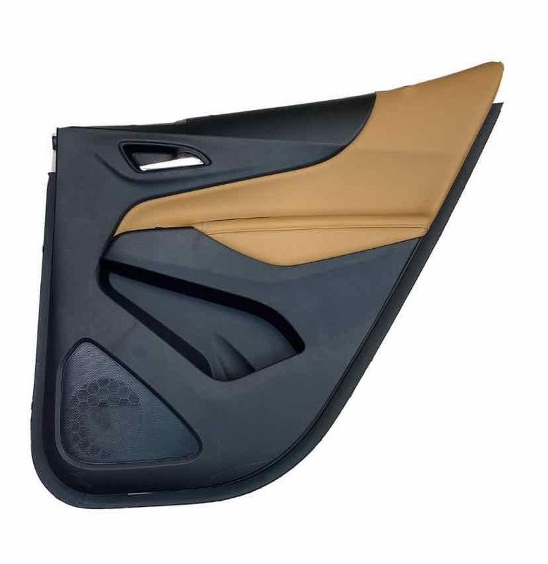 Chevy Equinox door panel trim 18 20 rear right side brown leather OEM 84441384