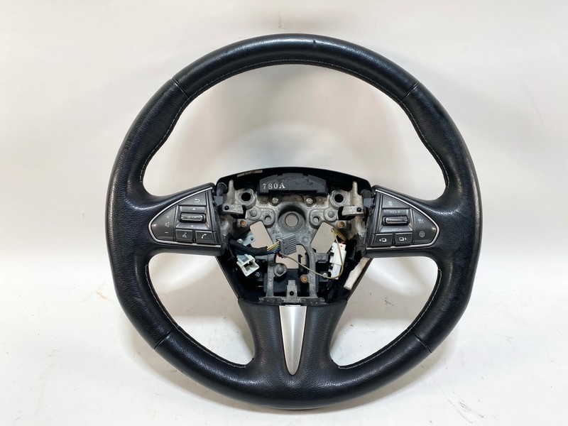 15-18 INFINITI Q50 STEERING WHEEL BLACK W/SWITCH BUTTON ASSEMBLY OEM