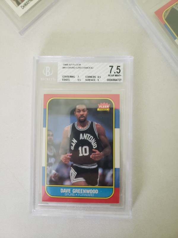 1986 FLEER DAVE GREENWOOD #41 SAN ANTONIO SPURS BGS 7.5