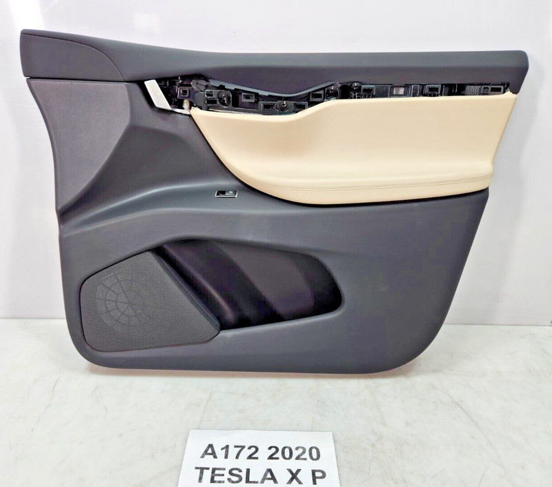 ✅ 16-20 OEM Tesla Model X Front Right Passenger Side Door Panel Trim Cream Assy