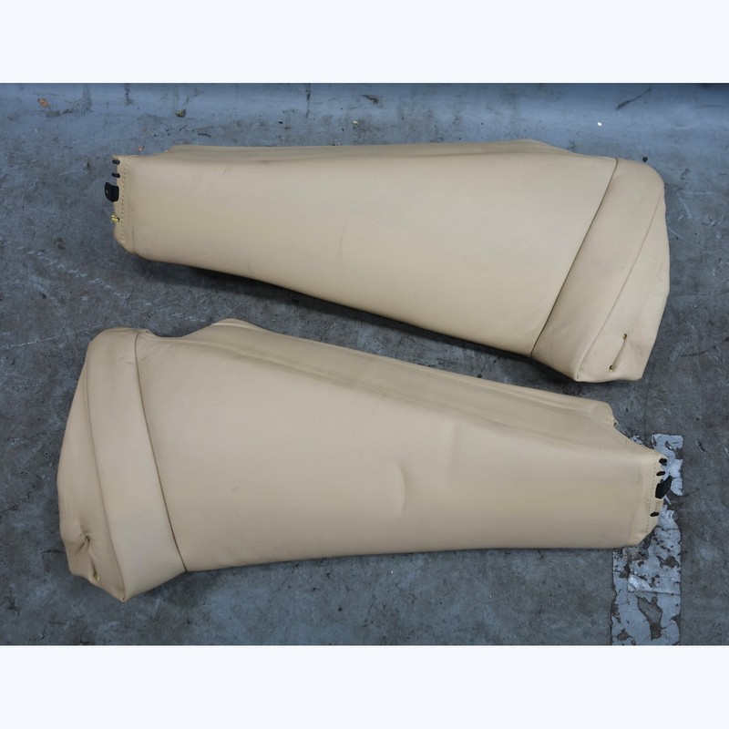 00-06 BMW E46 3-Series Coupe Rear Seat Backrest Side Bolsters Beige Leather OEM