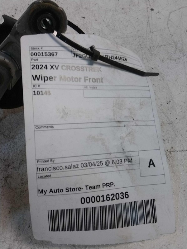2024 Subaru XV Crosstrek Windshield Wiper Motor OEM 86511VC010, 16K Miles