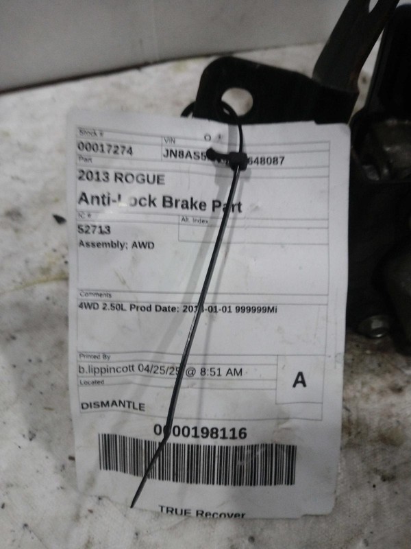 2013 Nissan Rogue ABS Pump & Motor Assembly OEM 47660JM20C 113K Miles