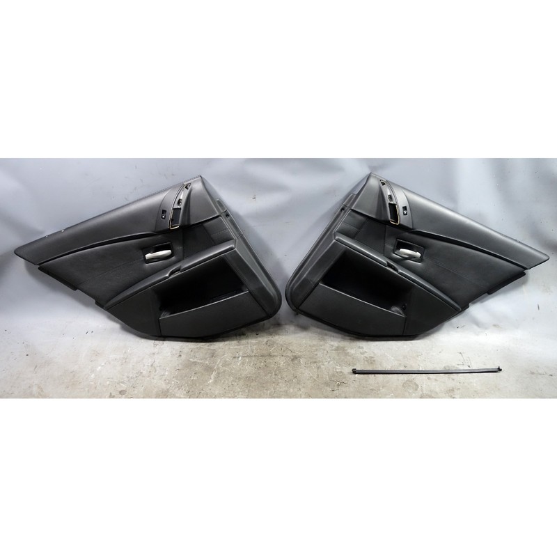 2006-2010 BMW E60 M5 Rear Interior Door Panel Trim Skin Pair Black Leather OEM