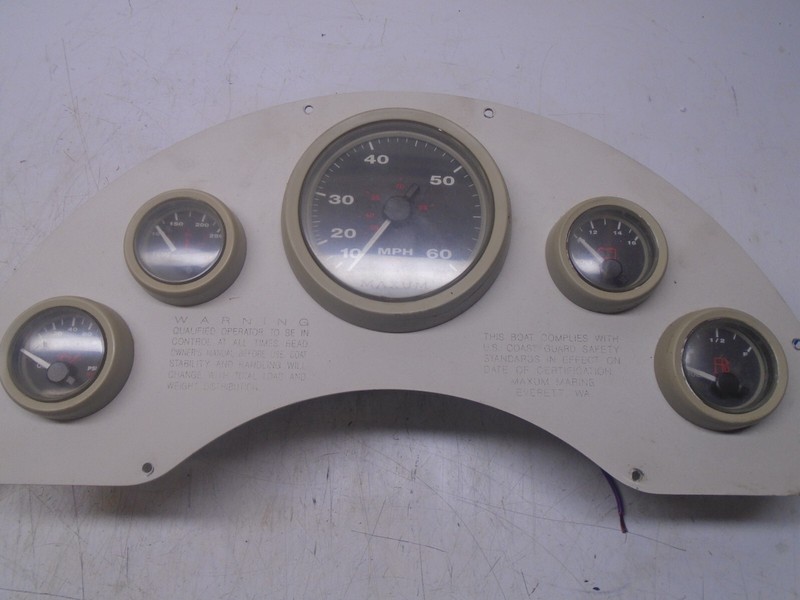 M1 Maxum Instrument Gage Cluster Dash Panel Temp Oil Pressure Speedometer Volt