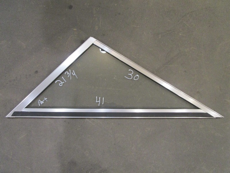 Marine Boat Triangle Port Left Window Glass Aluminum Frame 41" x 30" x 21 3/4"