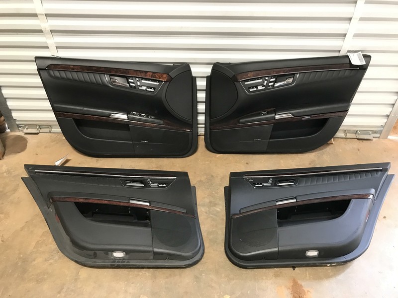 07 08 09 10 11 12 13 MERCEDES BENZ S600 DOOR PANEL SET FRONT REAR LEATHER STITCH