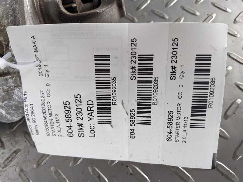 Starter Motor SWB Sport ID 361002G400 Fits 14-16 SANTA FE 1092035