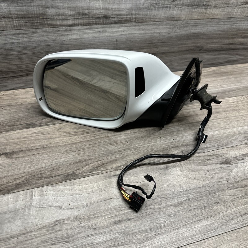 09 - 14 Q5 Left Power Fold Door Mirror Lighting QQ1 Blind Spot Memory White LH