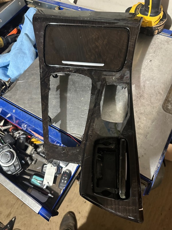 11-16 BMW 528I 535I 550I OEM CENTER CONSOLE SHIFTER WOODGRAIN BEZEL COVER TRIM