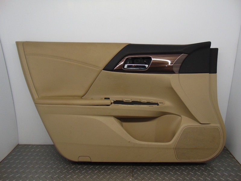 2013-2017 HONDA ACCORD EXL FRONT LEFT DOOR PANEL BEIGE LEATHER ASSY OEM