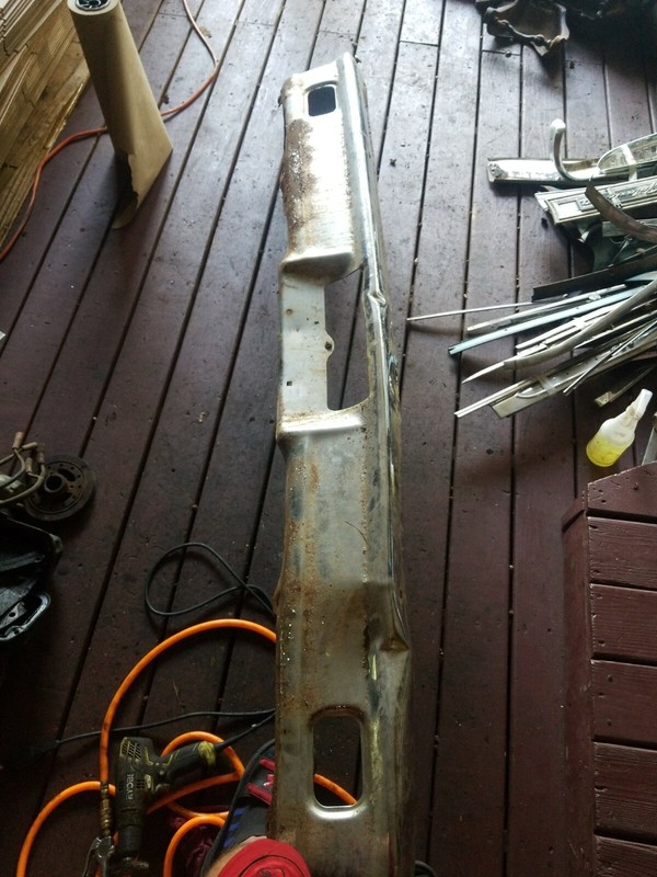 63 64 FORD GALAXIE 500 FRONT BUMPER OEM NEEDS MINOR REPAIR