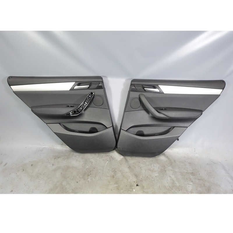 2011-2017 BMW F25 X3 Rear Interior Door Card Panel Trim Pair Black Vinyl OEM