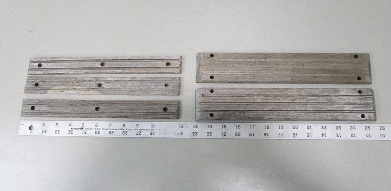 Vintage Marine Boat Teak Wood Step Pad Trim (2) 12.75" x 2.25", (3) 12" x 1.25"