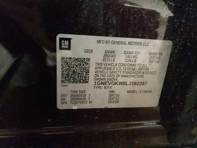 2020 Chevrolet Traverse Speedometer Gauge Maroon OEM 84817321 60000 Miles